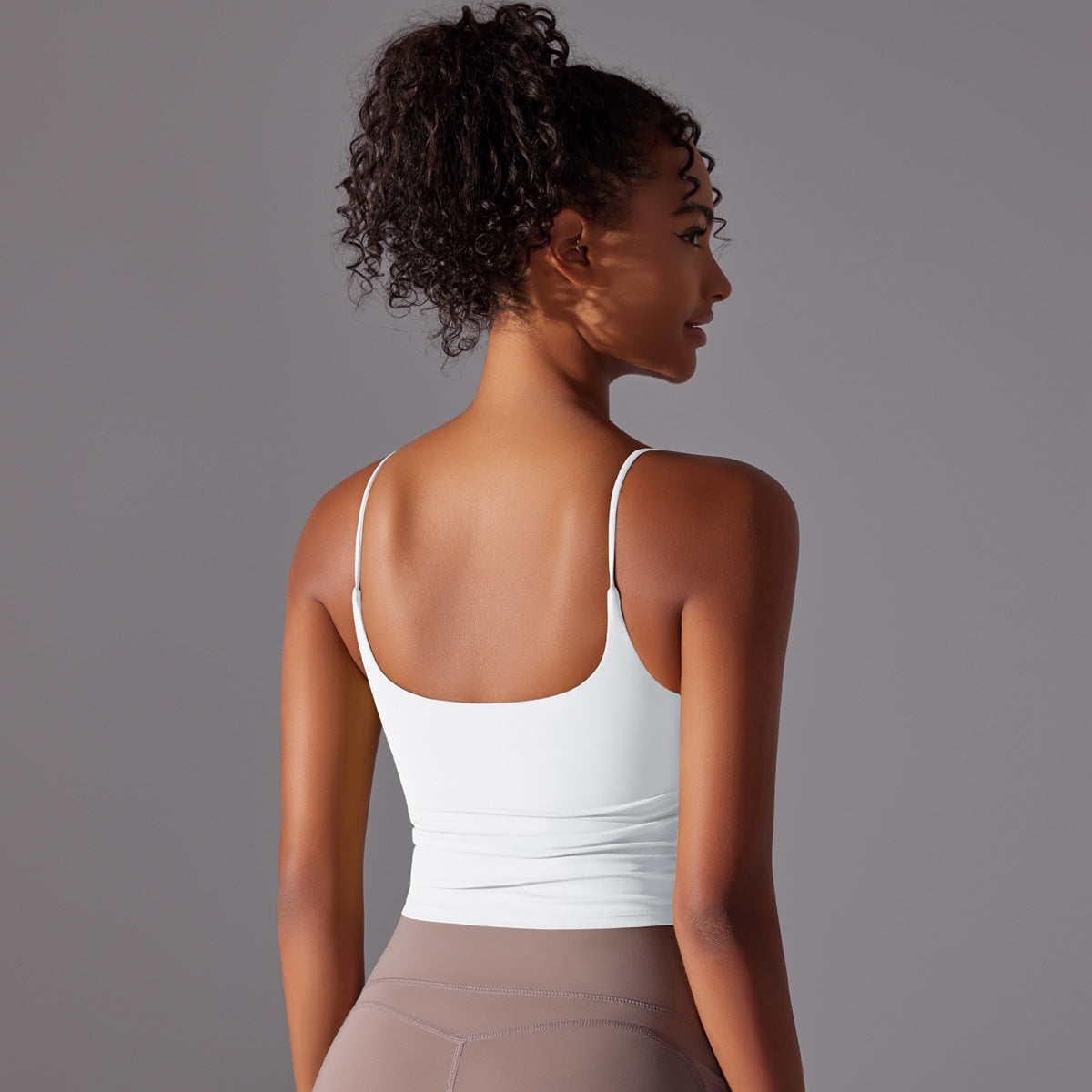 BRASSIÈRE DE SPORT BLANCHE FINES BRETELLES MAINTIEN ET CONFORT