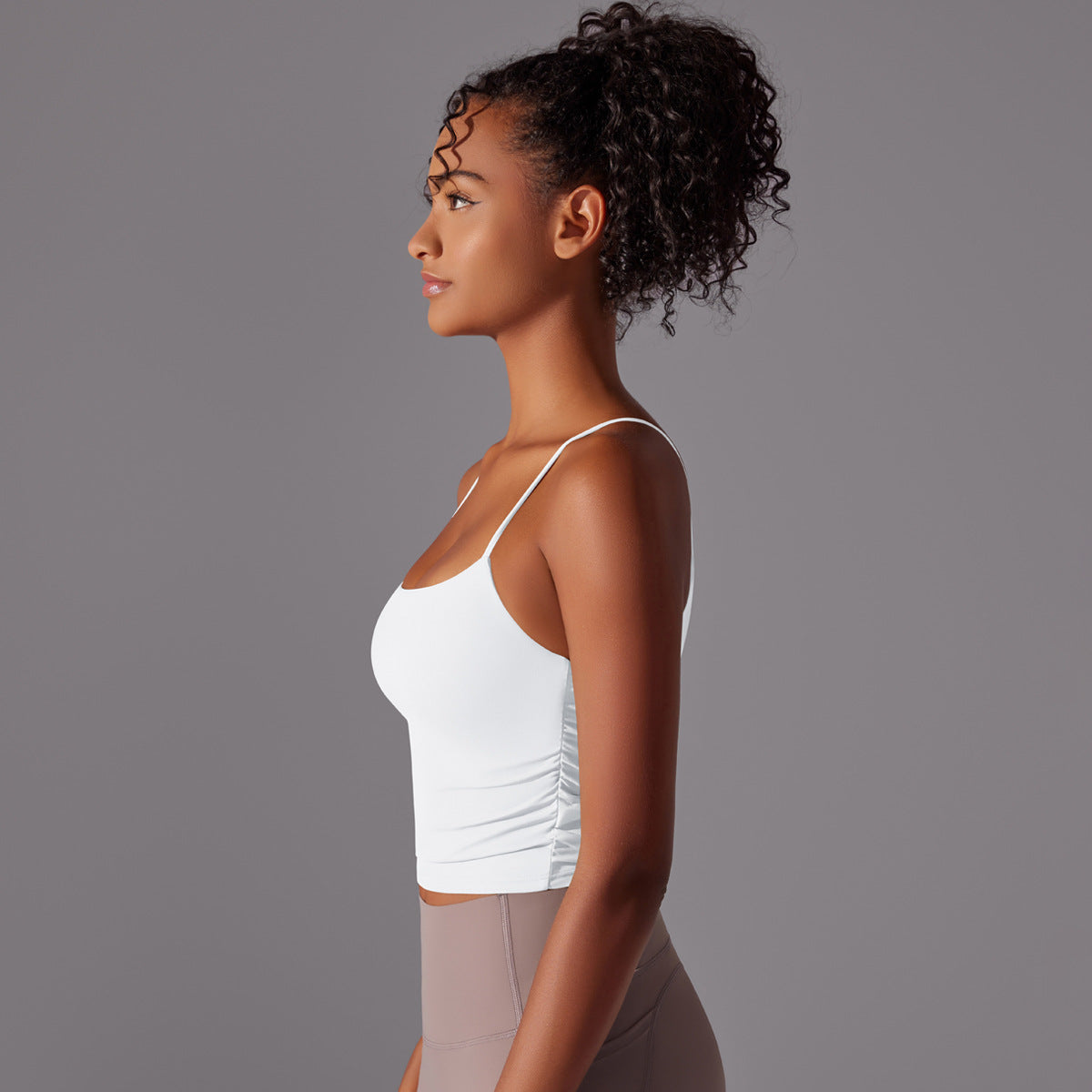 BRASSIÈRE DE SPORT BLANCHE FINES BRETELLES MAINTIEN ET CONFORT