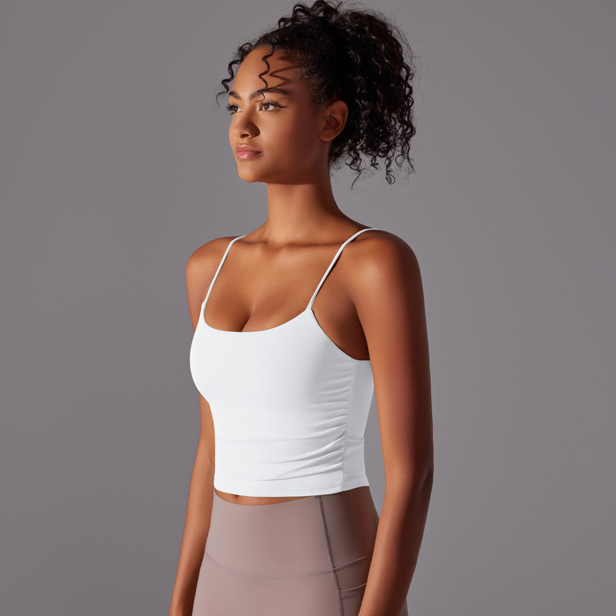 BRASSIÈRE DE SPORT BLANCHE FINES BRETELLES MAINTIEN ET CONFORT