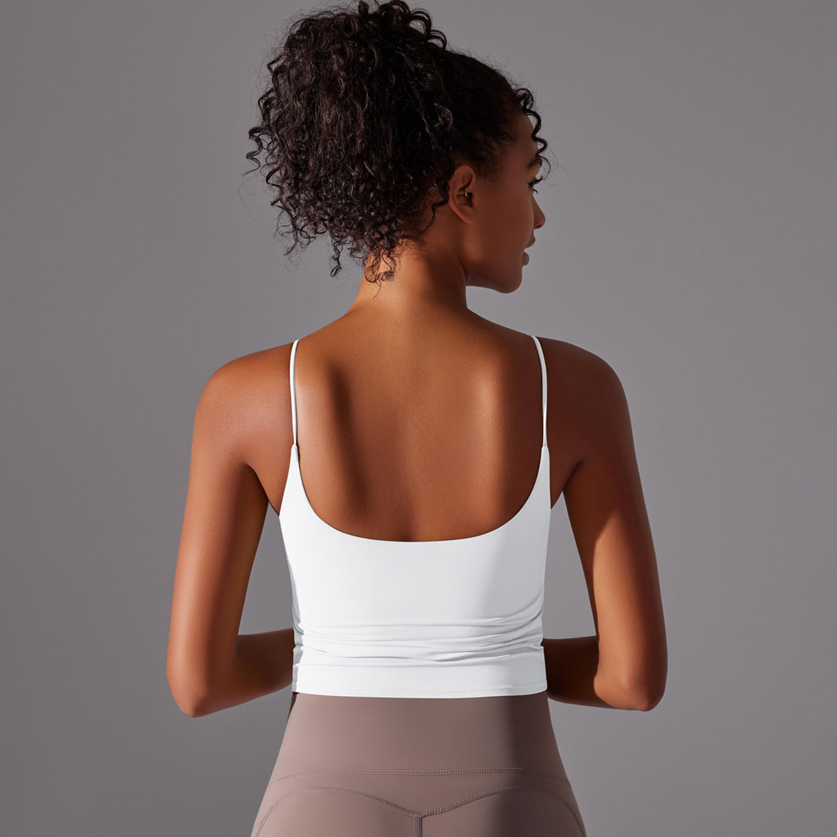 BRASSIÈRE DE SPORT BLANCHE FINES BRETELLES MAINTIEN ET CONFORT