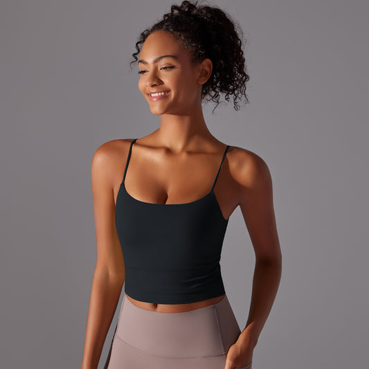 BRASSIÈRE DE SPORT NOIRE FINES BRETELLES MAINTIEN ET CONFORT