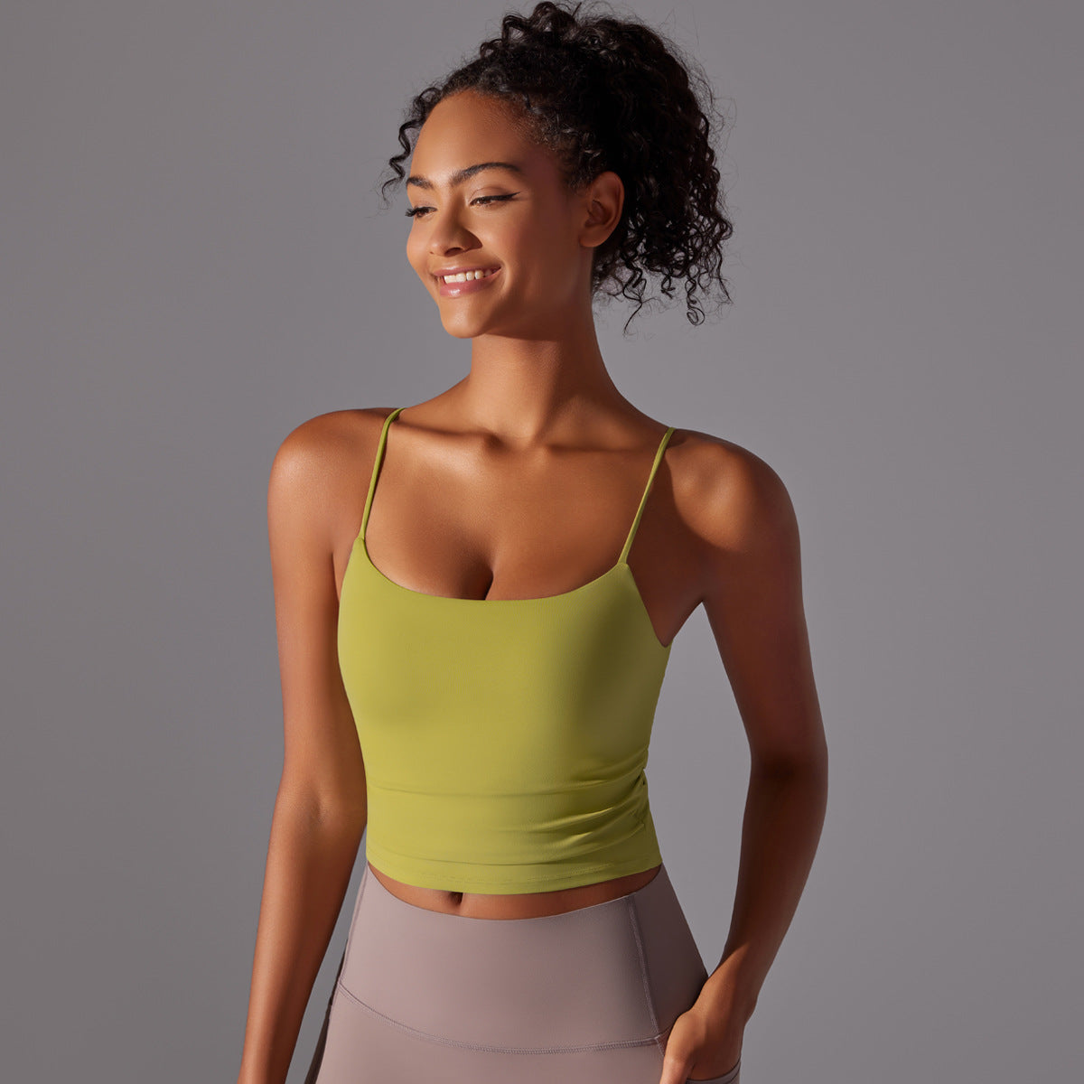 BRASSIÈRE DE SPORT OLIVE FINES BRETELLES MAINTIEN ET CONFORT