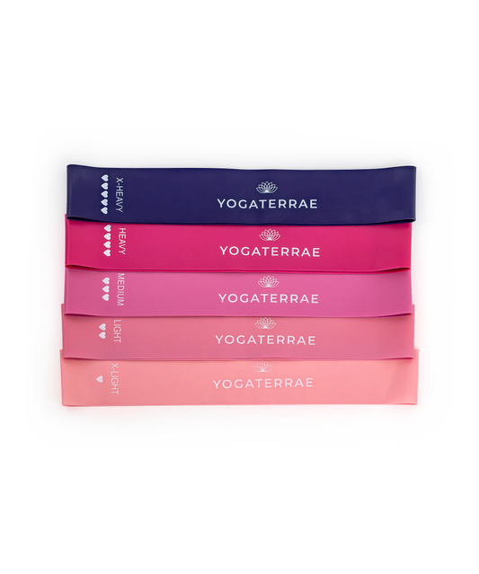 BANDES ÉLASTIQUES DE RÉSISTANCE – 5 INTENSITÉS – ROSE