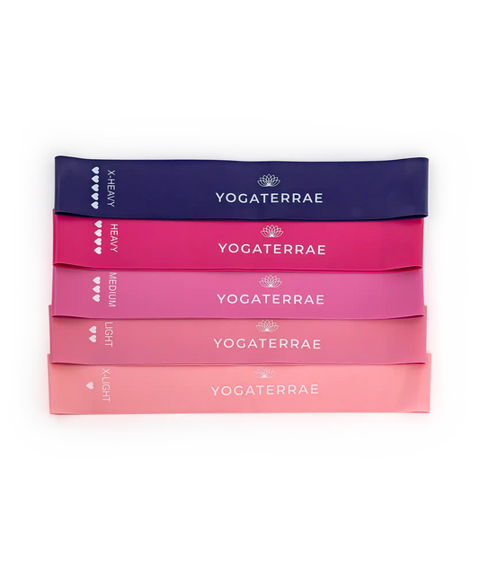 BANDES ÉLASTIQUES DE RÉSISTANCE – 5 INTENSITÉS – ROSE