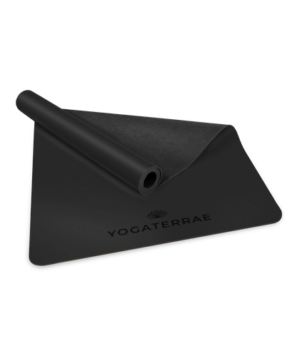 TAPIS DE YOGA ANTIDÉRAPANT NOIR EN PU-CAOUTCHOUC NATUREL EXPERT