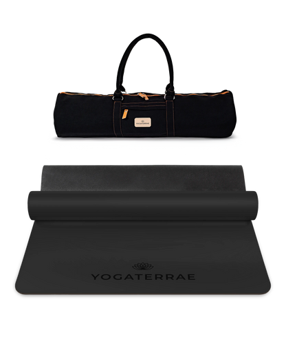 TAPPETINO YOGA EXPERT NERO IN GOMMA NATURALE CON BORSA