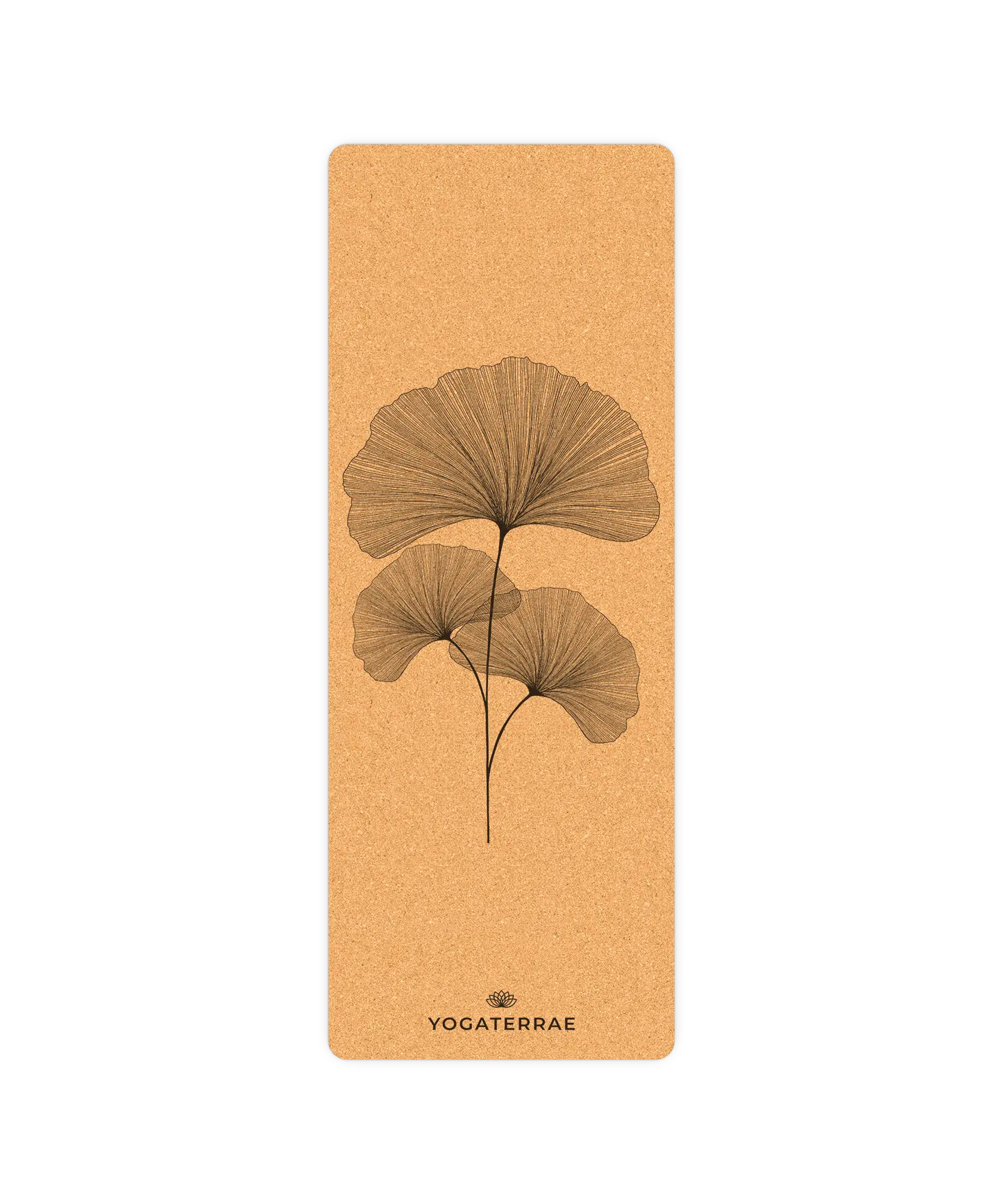YOGAMATTE KORK & GUMMI RUTSCHFEST GINKGOS BILOBA MIT TASCHE