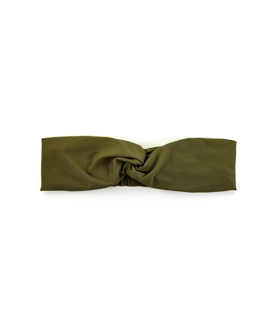 BANDEAU TURBAN TWISTÉ VERT KAKI