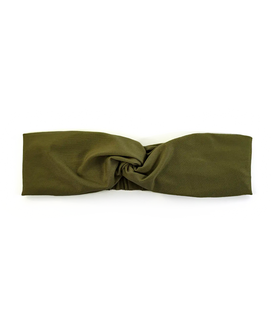 BANDEAU TURBAN TWISTÉ VERT KAKI