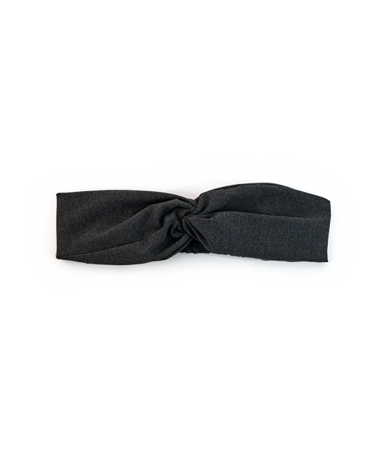 BANDEAU TURBAN TWISTÉ GRIS CHINÉ