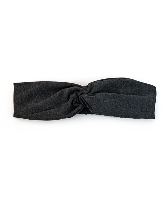 BANDEAU TURBAN TWISTÉ GRIS CHINÉ