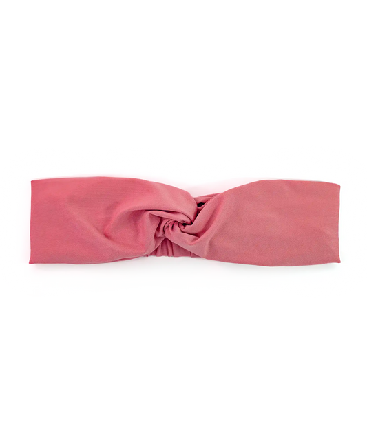 BANDEAU TURBAN TWISTÉ ROSE