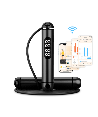 CORDE À SAUTER CONNECTÉE BLUETOOTH – NOIR
