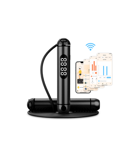 CORDE À SAUTER CONNECTÉE BLUETOOTH – NOIR