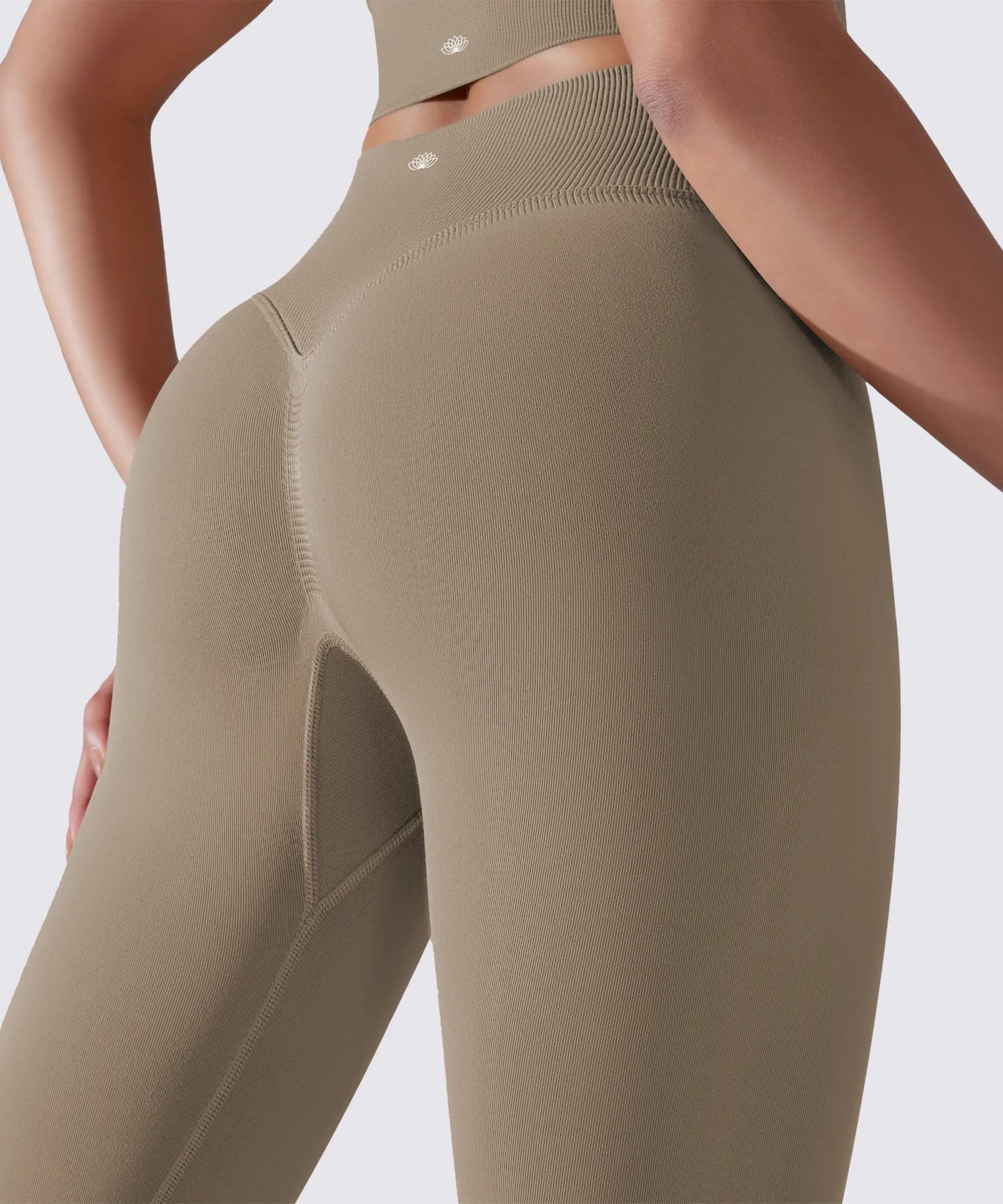 LEGGING FEMME BEIGE MAINTIEN ET CONFORT POUR YOGA-FITNESS-PILATES