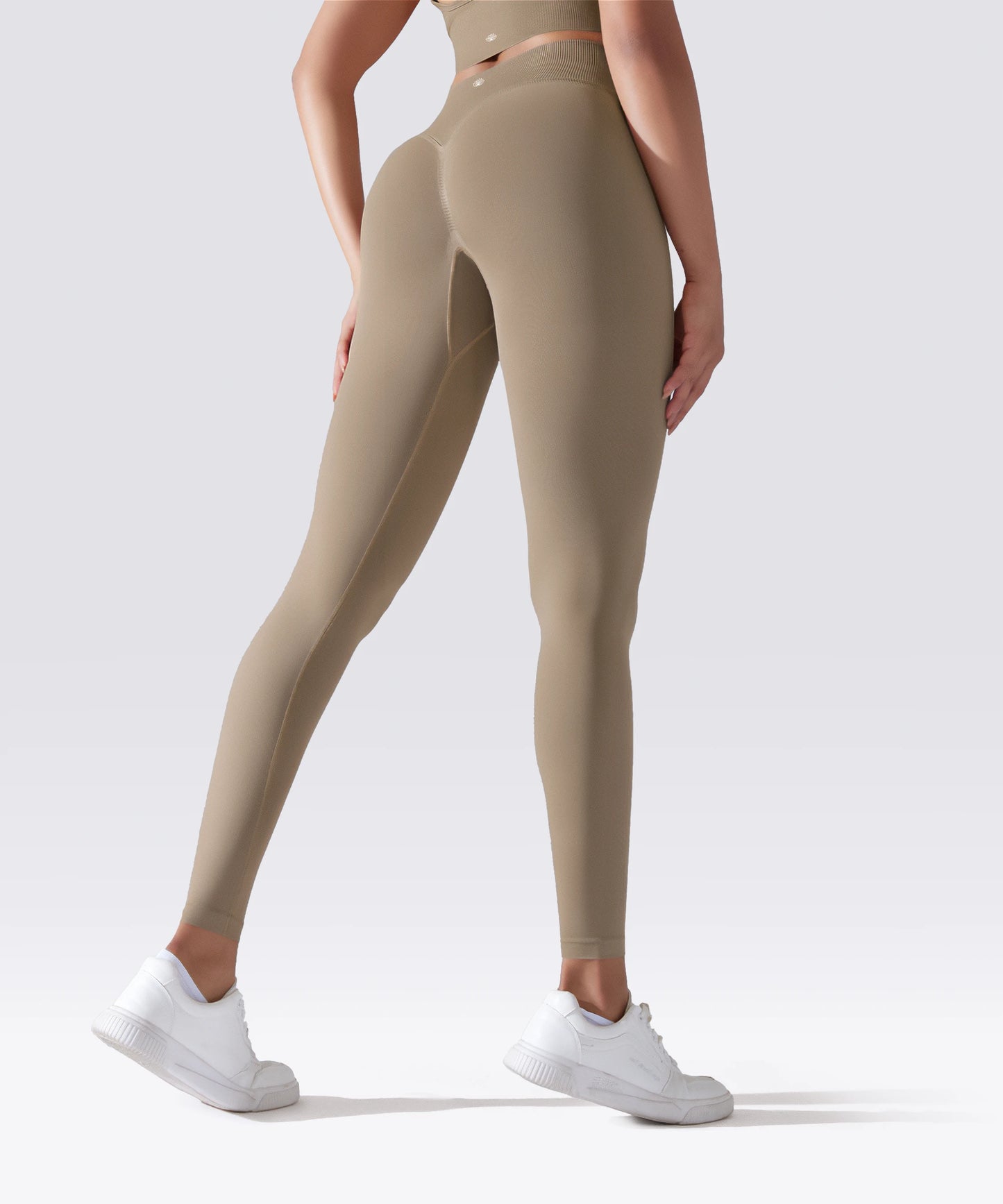 LEGGING FEMME BEIGE MAINTIEN ET CONFORT POUR YOGA-FITNESS-PILATES