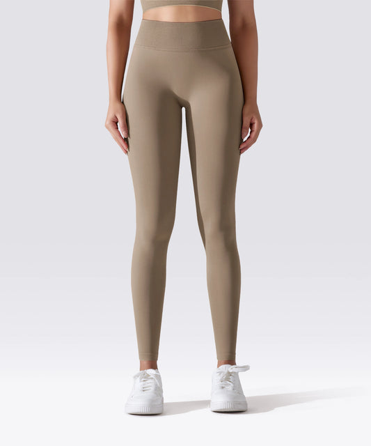 LEGGING FEMME BEIGE MAINTIEN ET CONFORT POUR YOGA-FITNESS-PILATES