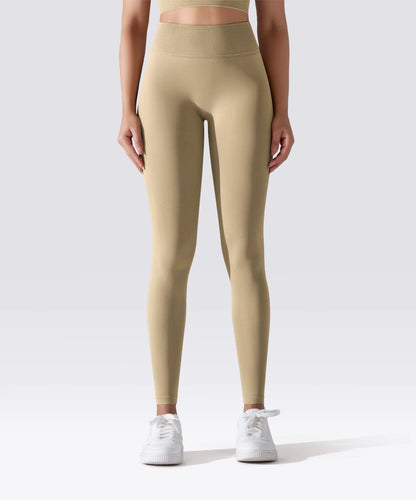 LEGGING FEMME BEIGE MAINTIEN ET CONFORT POUR YOGA-FITNESS-PILATES