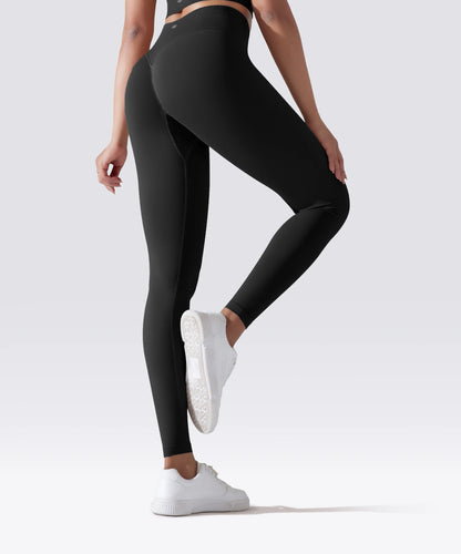 LEGGING FEMME NOIR MAINTIEN ET CONFORT POUR YOGA-FITNESS-PILATES