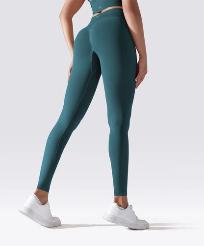 LEGGING FEMME BLEU ÉMERAUDE MAINTIEN ET CONFORT POUR YOGA-FITNESS-PILATES
