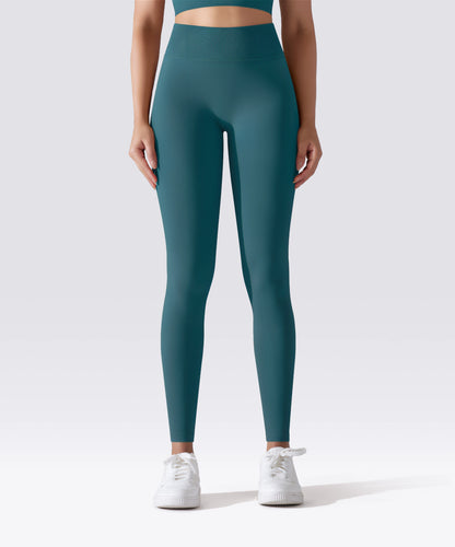 LEGGING FEMME BLEU ÉMERAUDE MAINTIEN ET CONFORT POUR YOGA-FITNESS-PILATES