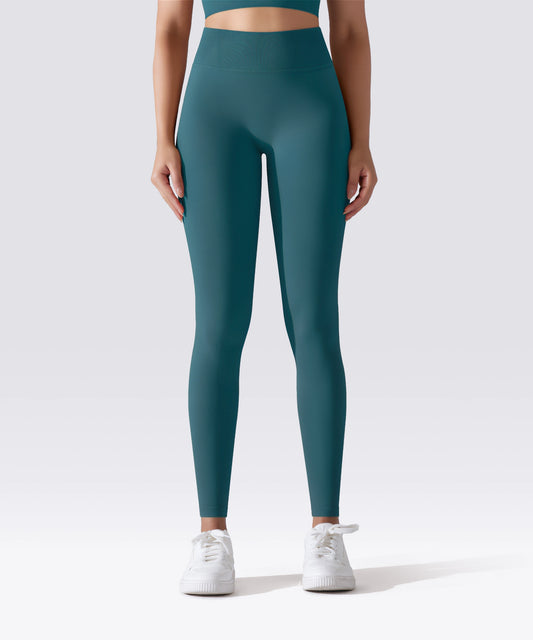 LEGGING FEMME BLEU ÉMERAUDE MAINTIEN ET CONFORT POUR YOGA-FITNESS-PILATES