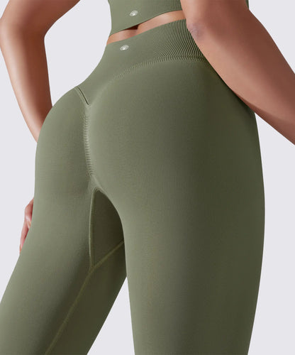 LEGGING FEMME KAKI OLIVE MAINTIEN ET CONFORT POUR YOGA-FITNESS-PILATES