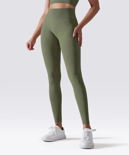 LEGGING FEMME KAKI OLIVE MAINTIEN ET CONFORT POUR YOGA-FITNESS-PILATES
