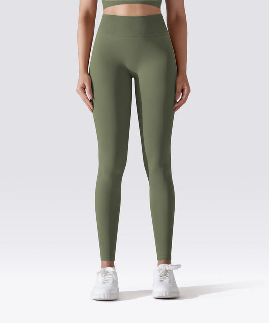 LEGGING FEMME KAKI OLIVE MAINTIEN ET CONFORT POUR YOGA-FITNESS-PILATES