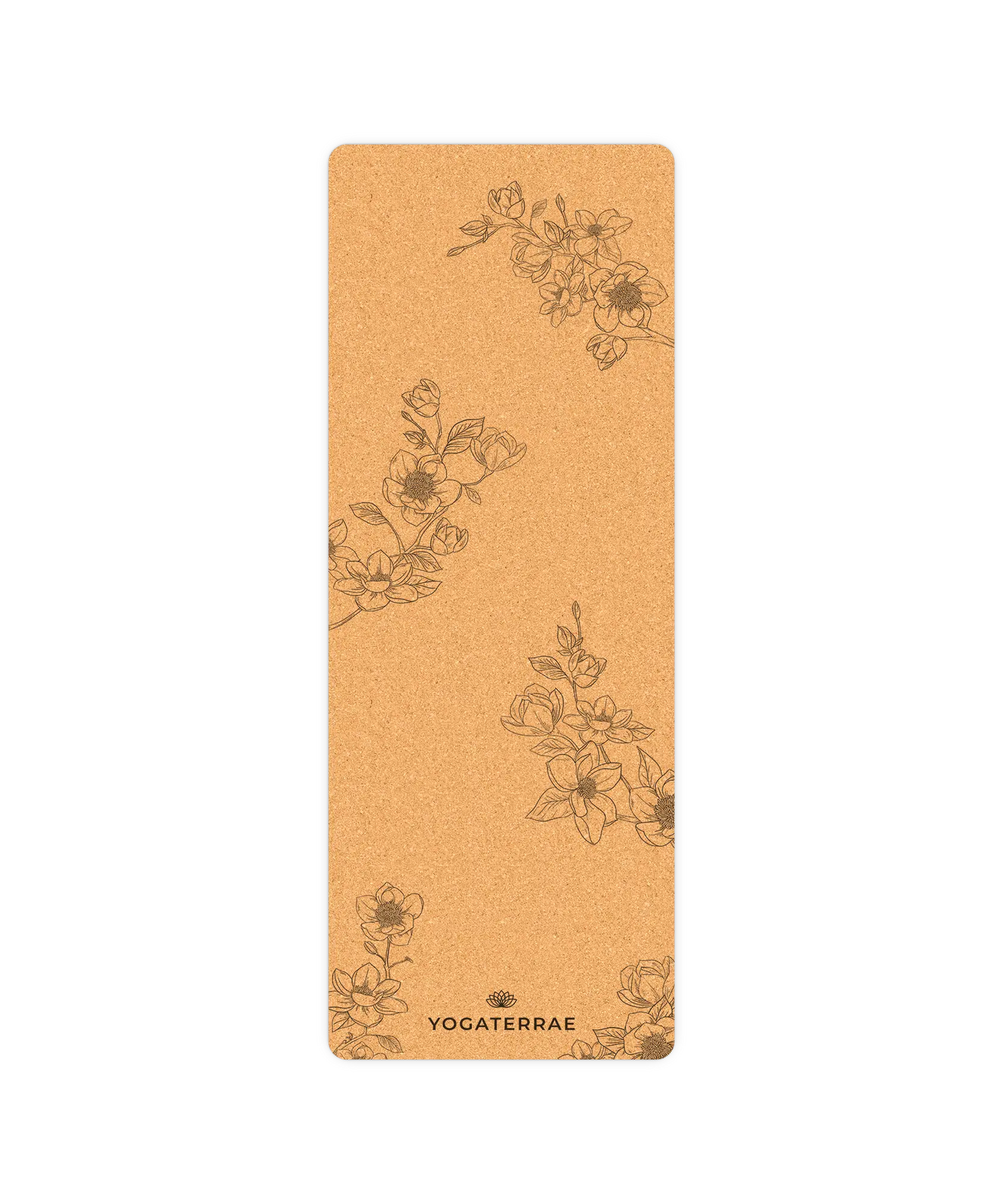TAPIS DE YOGA LIÈGE & CAOUTCHOUC ANTIDÉRAPANT MAGNOLIAS AVEC SAC