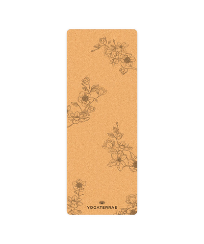 TAPIS DE YOGA LIÈGE & CAOUTCHOUC ANTIDÉRAPANT MAGNOLIAS AVEC SAC