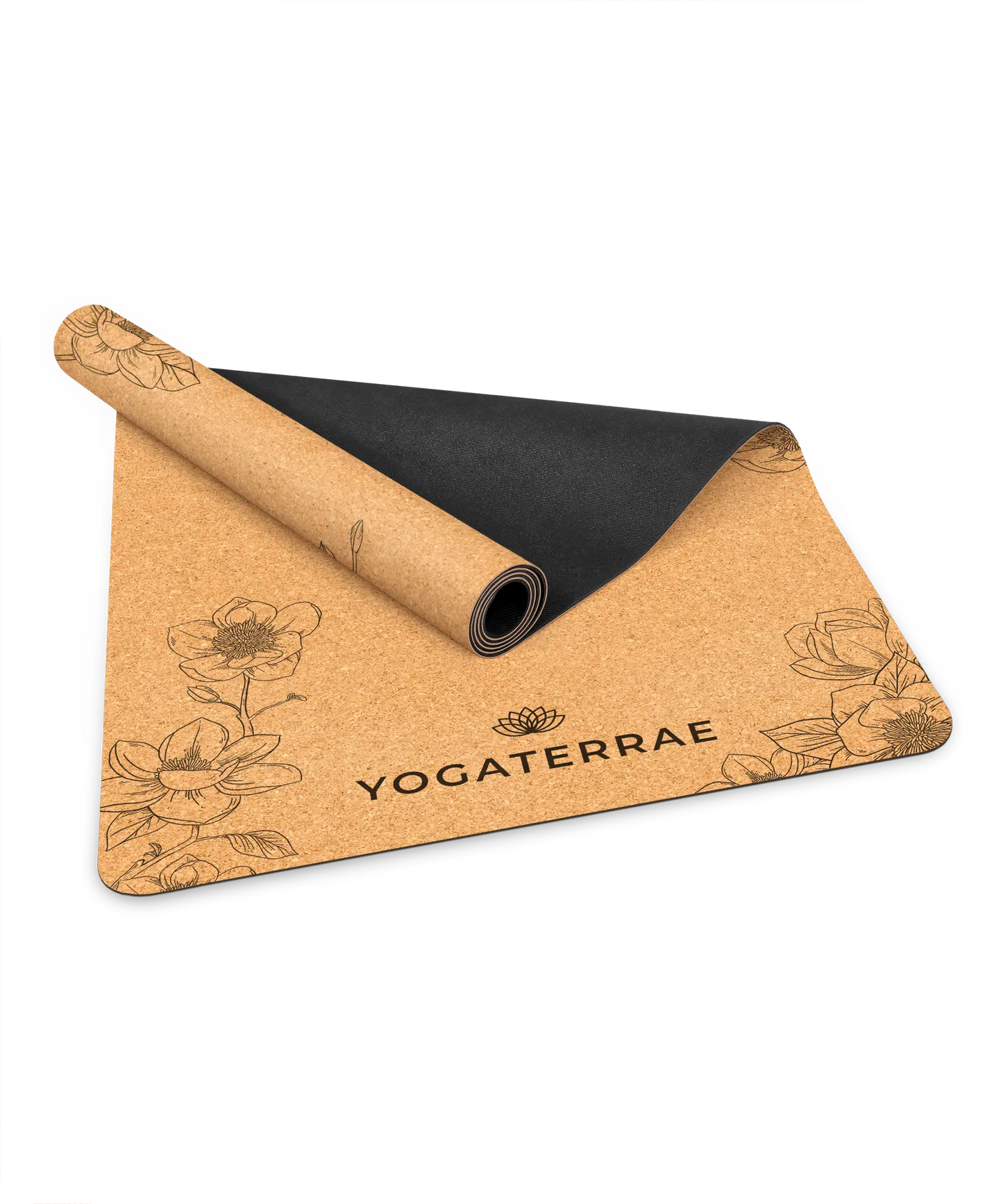 TAPIS DE YOGA LIÈGE & CAOUTCHOUC ANTIDÉRAPANT MAGNOLIAS AVEC SAC