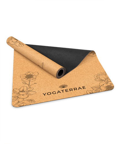 TAPIS DE YOGA LIÈGE & CAOUTCHOUC ANTIDÉRAPANT MAGNOLIAS AVEC SAC