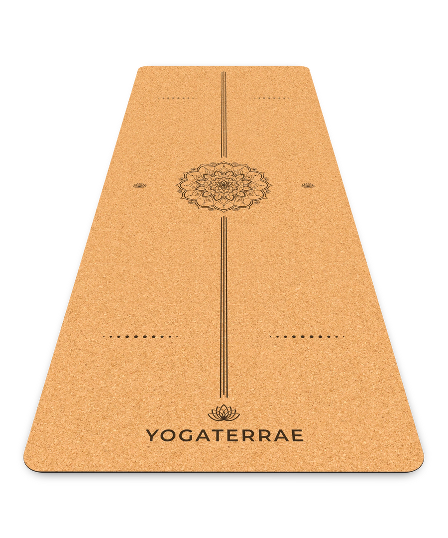 TAPIS DE YOGA LIÈGE & CAOUTCHOUC NATUREL ANTIDÉRAPANT MANDALA