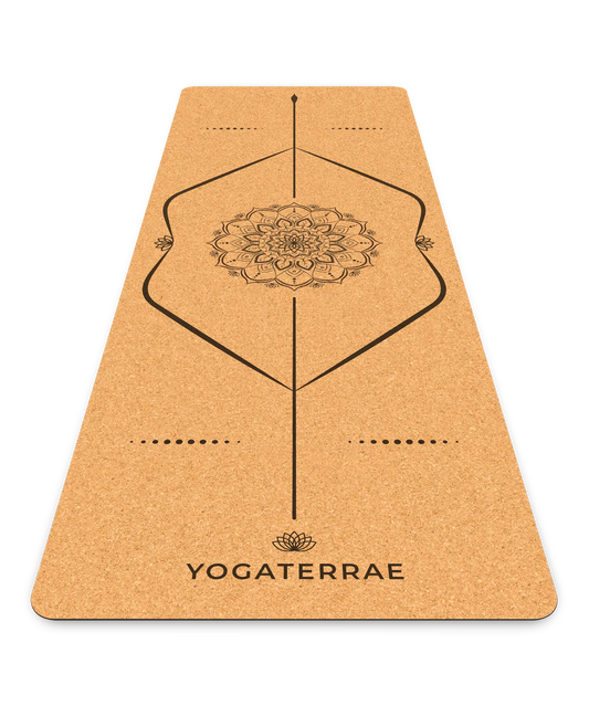 YOGAMATTE KORK & NATURKAUTSCHUK RUTSCHFEST MANDALA
