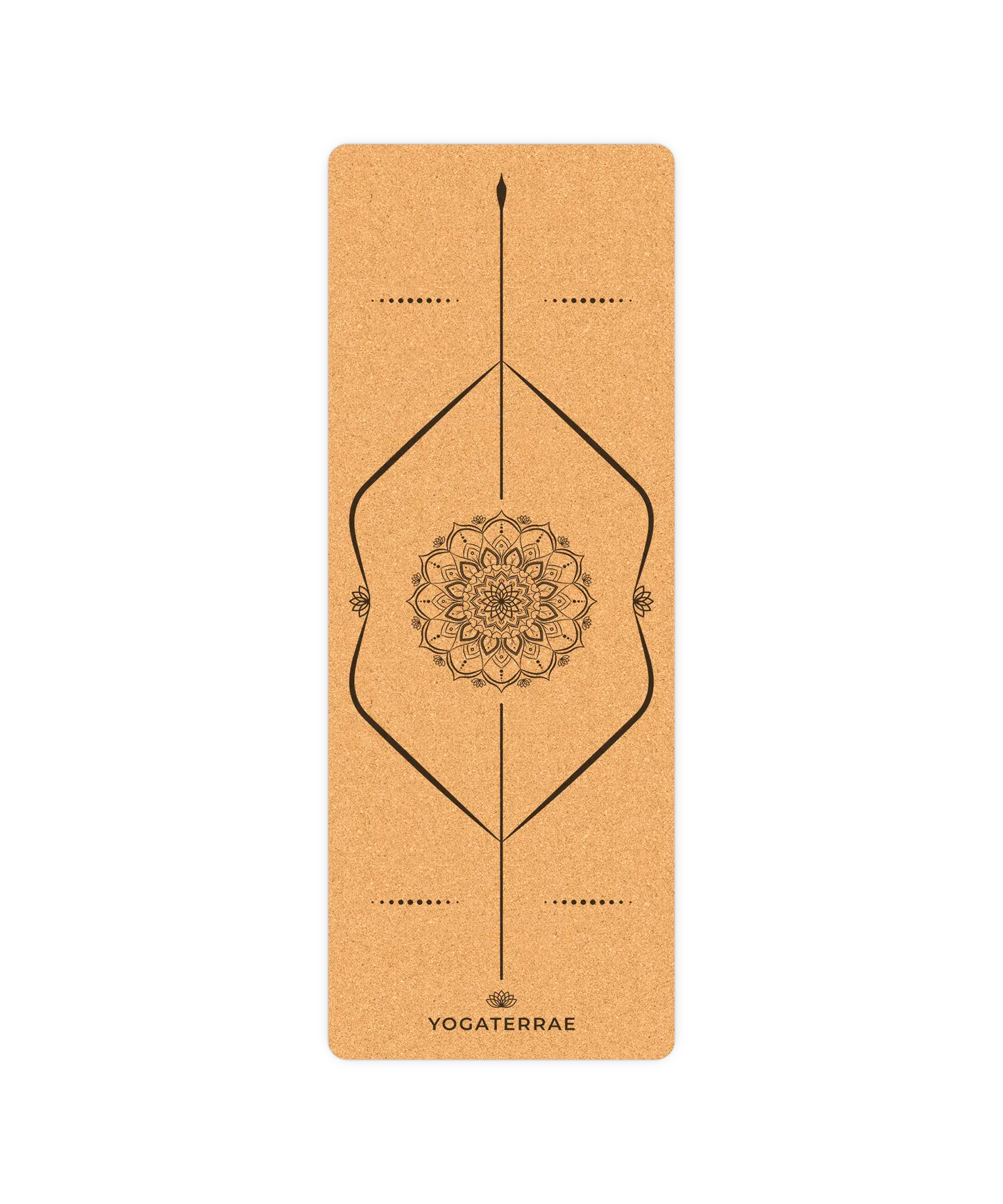 YOGAMATTE KORK & NATURKAUTSCHUK RUTSCHFEST MANDALA