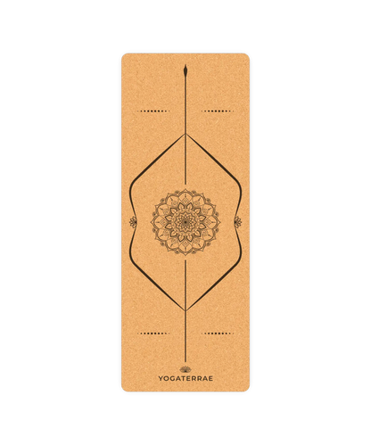 YOGAMATTE KORK & NATURKAUTSCHUK RUTSCHFEST MANDALA
