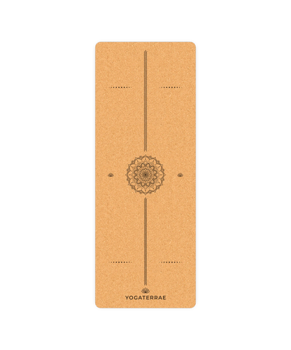 TAPIS DE YOGA LIÈGE & CAOUTCHOUC ANTIDÉRAPANT MANDALA AVEC SAC