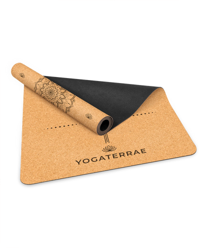 TAPIS DE YOGA LIÈGE & CAOUTCHOUC ANTIDÉRAPANT MANDALA AVEC SAC