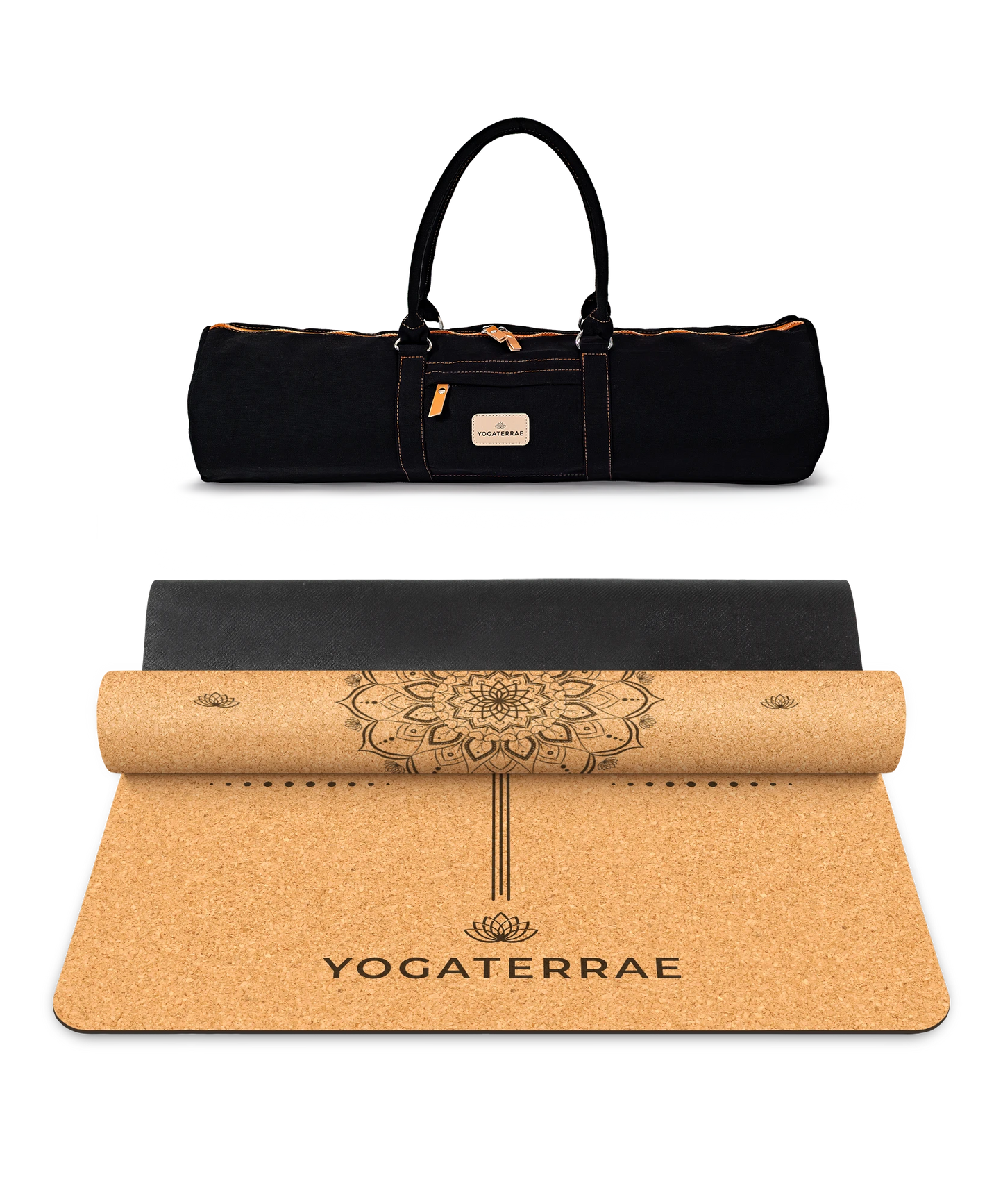 TAPIS DE YOGA LIÈGE & CAOUTCHOUC ANTIDÉRAPANT MANDALA AVEC SAC
