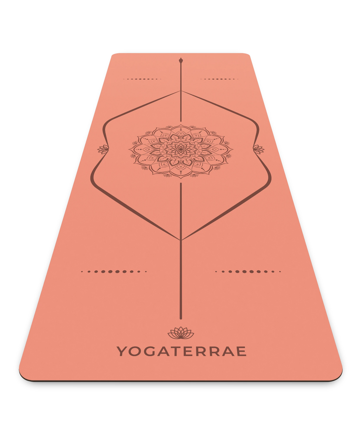 TAPIS DE YOGA ANTIDÉRAPANT ABRICOT EN PU-CAOUTCHOUC NATUREL MANDALA