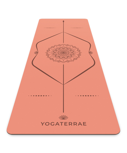 TAPIS DE YOGA ANTIDÉRAPANT ABRICOT EN PU-CAOUTCHOUC NATUREL MANDALA