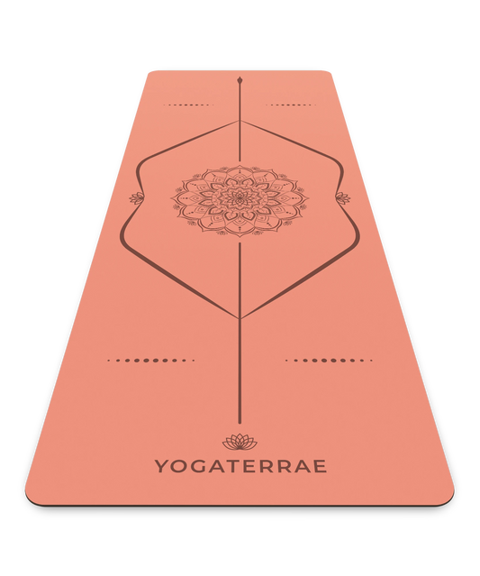 TAPIS DE YOGA ANTIDÉRAPANT ABRICOT EN PU-CAOUTCHOUC NATUREL MANDALA