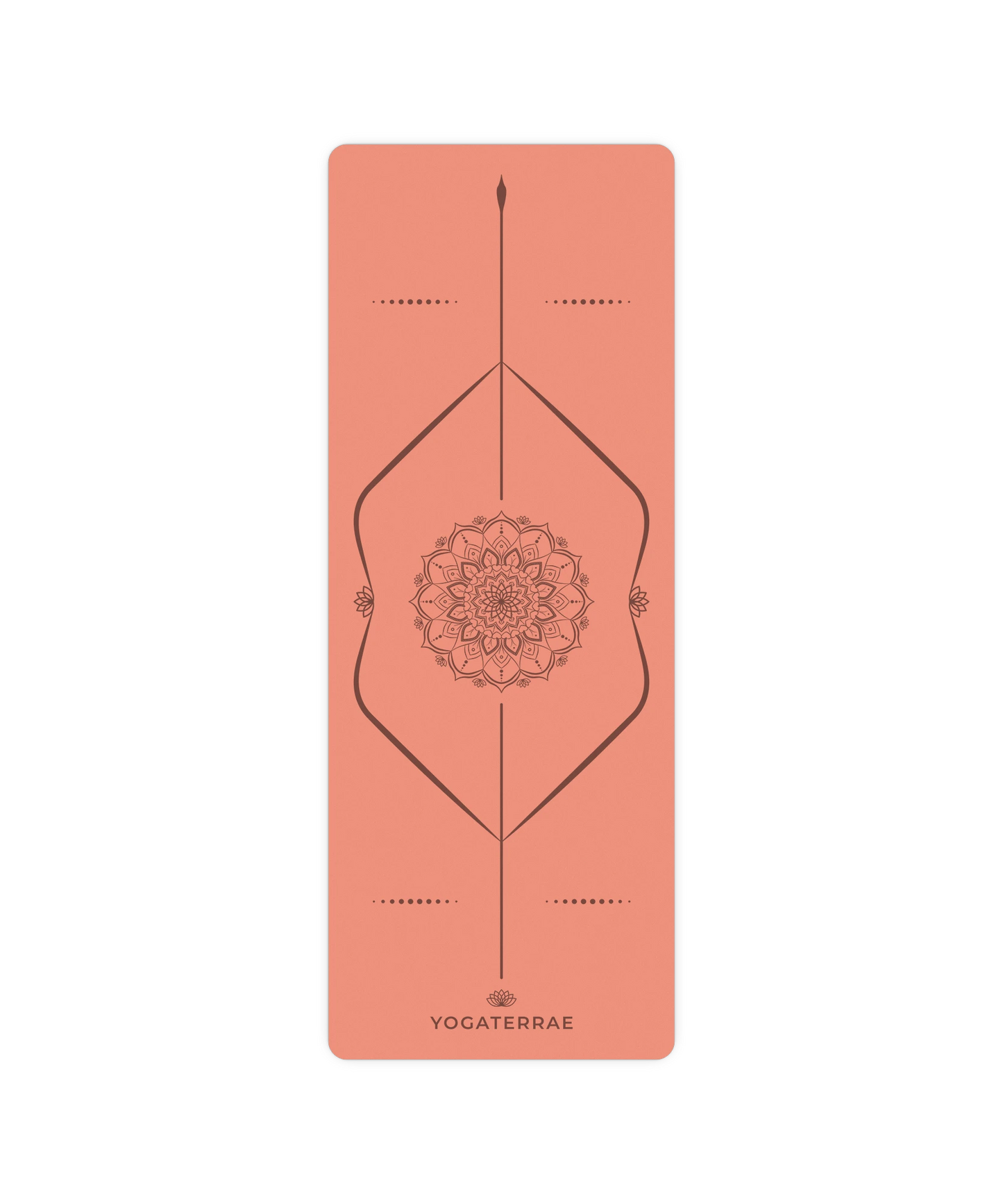 TAPIS DE YOGA ANTIDÉRAPANT ABRICOT EN PU-CAOUTCHOUC NATUREL MANDALA