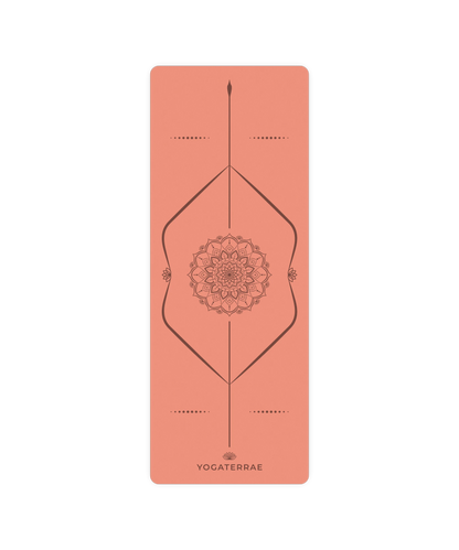 TAPIS DE YOGA ANTIDÉRAPANT ABRICOT EN PU-CAOUTCHOUC NATUREL MANDALA