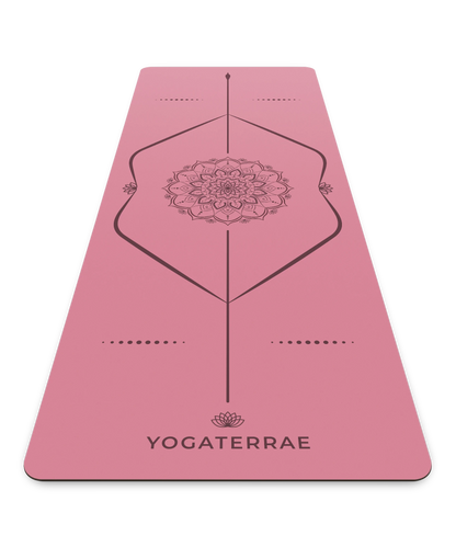 TAPIS DE YOGA ANTIDÉRAPANT BORDEAUX EN PU-CAOUTCHOUC NATUREL MANDALA