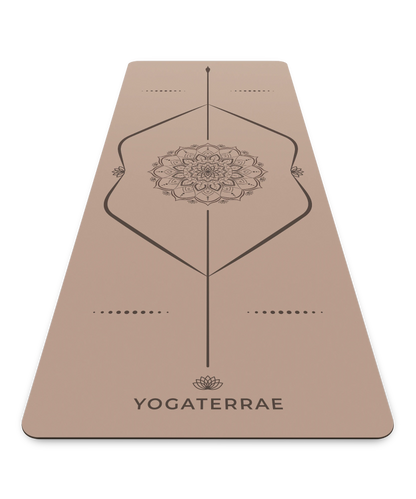 TAPIS DE YOGA ANTIDÉRAPANT BRONZE EN PU-CAOUTCHOUC NATUREL MANDALA