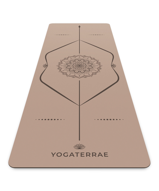 TAPIS DE YOGA ANTIDÉRAPANT BRONZE EN PU-CAOUTCHOUC NATUREL MANDALA