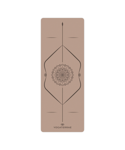 TAPIS DE YOGA ANTIDÉRAPANT BRONZE EN PU-CAOUTCHOUC NATUREL MANDALA