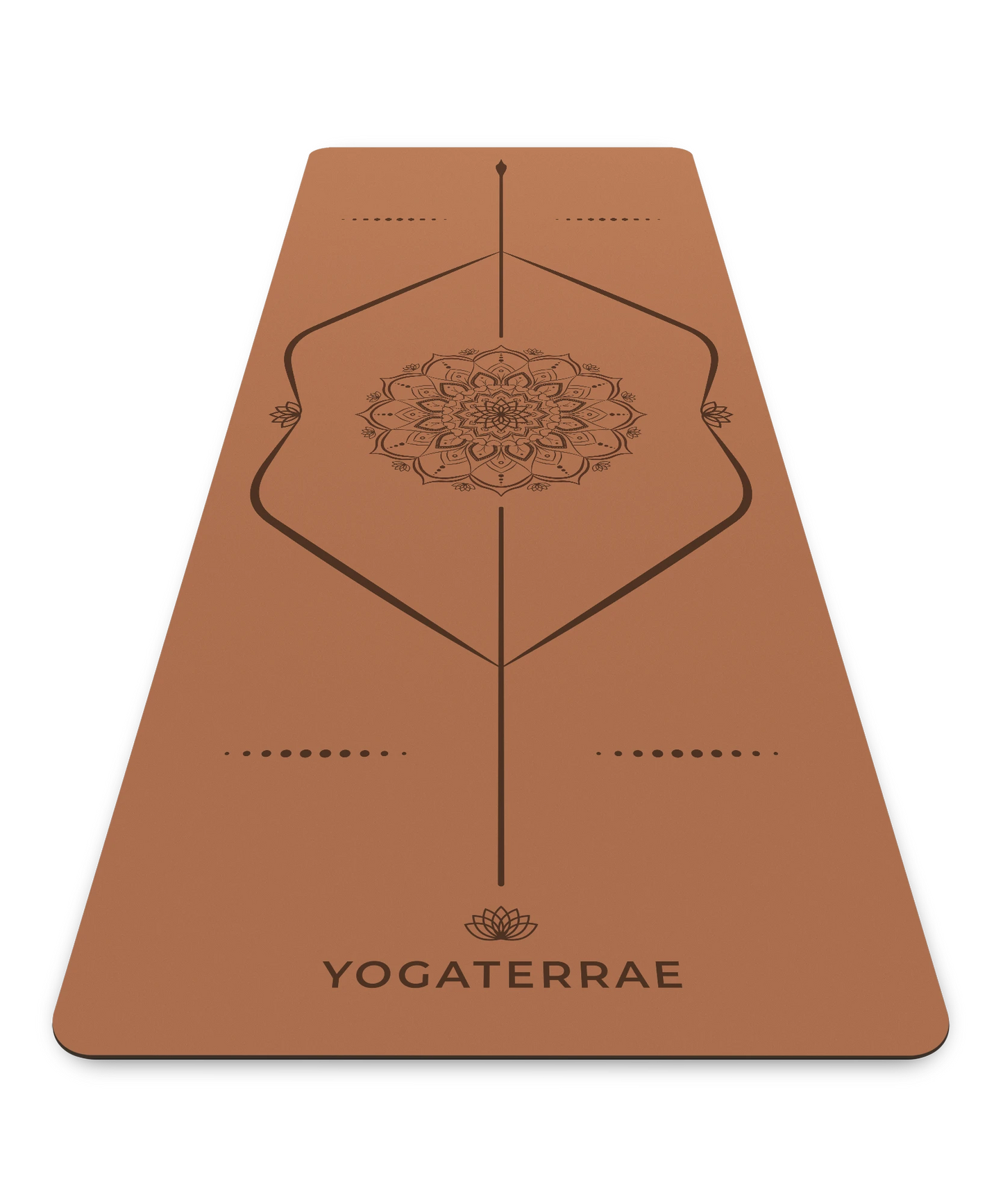 TAPIS DE YOGA ANTIDÉRAPANT MARRON EN PU-CAOUTCHOUC NATUREL MANDALA